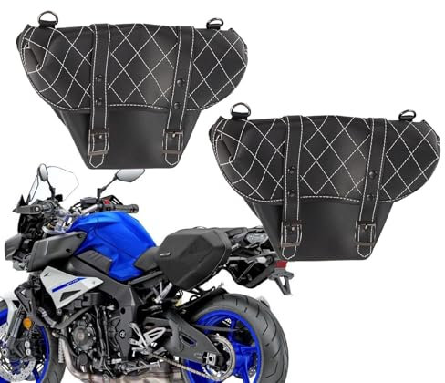 itrimaka Borsa Porta Attrezzi Laterale per Moto - Borse Laterali per Attrezzi in Pelle Vintage 2 Pezzi - Borse da Moto in Pelle PU per la Maggior Parte dei portabici da Avventura e Sportivi, Custodia