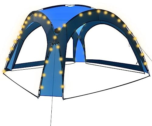 Coavain Pavillon mit 4 Seitenwänden 3,6x3,6x2,3 m Blau Camping Tent UV-beständig Gartenzelt Familientreffen Picknicks Partyzelt Einfach zu Montieren Verschiedene Outdoor-Aktivitäten