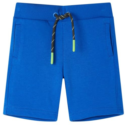 vidaXL Kindershorts mit Kordelzug Taschen Jungen Shorts Kurze Hose Sommer Blau 128