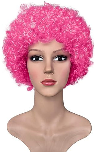 Parrucca Pagliaccio per Feste Party Cosplay Carnevale Halloween Multipack cond.5800 (Fucsia, 3Pz)