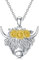 PROESS Highland Cow Kette Schottischer Highland Cow Schmuck mit Sonnenblumen Kuh Halskette Cowhead Flauschiger Highland Kuh Anhänger Geschenke für Frauen und Mädchen Kuhliebhaber