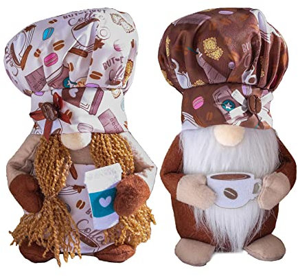 SUMMITDRAGON Kaffee Wichtel Kaffee Deko Zwerg Schwedische Tomte Skandinavische Figuren Plüsch Bauernhaus Küche Home Decor Zwerg