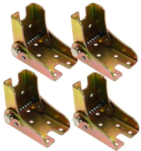 4 bisagras plegables de bloqueo Bractek, bisagra extendida de bloqueo de 90°, soporte de patas de mesa de trabajo plegable para bancos de trabajo plegables y mesas plegables de cocina (zinc de color)