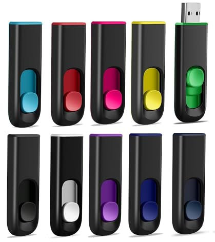MAKACTUA Clé USB 2.0 32Go Lot de 10 USB Flash Drive Rétractable Mémoire Stick Stockage Données Pendrive, Clé USB 2.0 Memory Stick Flash Drive Rouge