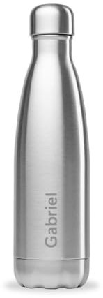 Qwetch - Bouteille Personnalisée Isotherme 500ml - Gourde Nomade Inox Recyclé - 24h Froid et 12h Chaud - Etanche, Sans BPA & Réutilisable