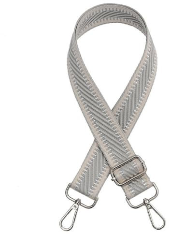Whakano Verstellbarer Taschengurt,3.8cm Breiter Schultergurt Schulterriemen,Handtaschen Riemen Damen und Herrenm für DIY Zubehör Schultertaschen Umhängegurt Gurt,Hellgrau,Silver buckle