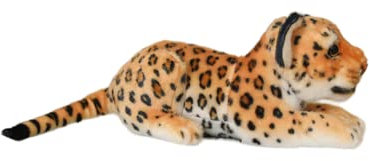 Tikwisdom Liegende Gepardenpuppe, Plüschtier - Plüschtier Leopard, Plüschtier Katze, für Dschungelthema, Dekoration, Kuscheln, Geschenke für Jungen und Mädchen, (Gelb 25cm)