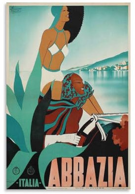 1938 Italia, Abbazia von Filippo Romoli Italien, Vintage-illustriertes Reiseposter auf Leinwand, Poster, Wandkunst, Bilddrucke, hängende Foto-Dekoration, Heimposter, Kunstwerke, 40 x 60 cm