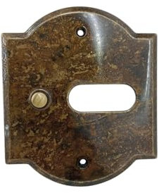 Türklingel mit einem Knopf aus glattem, brüniertem Messing