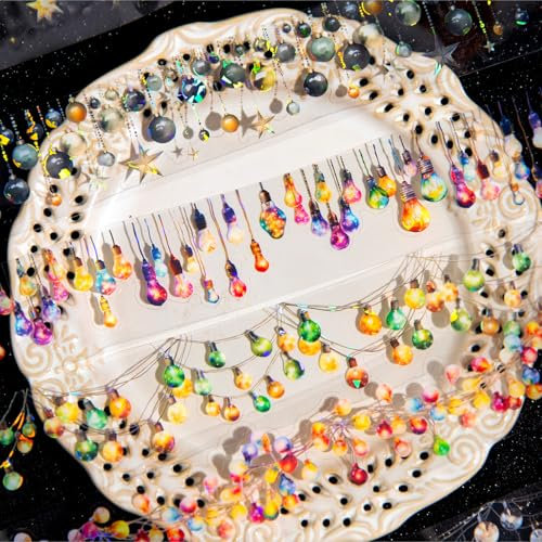 MisKepaa Scrapbooking Zubehör Stickers Set, 8 Rolls PET Party Washi Tape Stickers, Star Transparent Tapes for Scrapbook, Junk Journaling, Bullet Journal, DIY Crafts, Painting, Photo Album