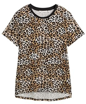 TOM TAILOR Denim Damen 1048332 Loose Fit T-Shirt, 38384-Leo Print, XXL