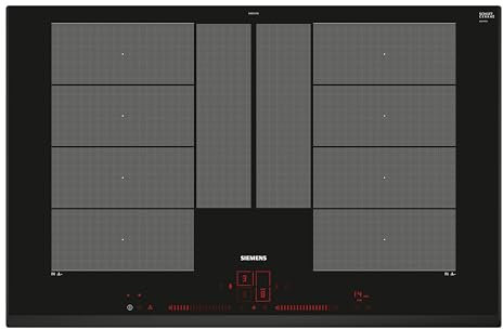 Siemens EX851LYV5E, iQ700, Smartes Induktionskochfeld 80 cm, autark, Rahmenlos aufliegend, Touch & Slide, varioInduktion Plus, Intelligente flexZonen, Bratsensor Plus, cookConnect System, Schwarz
