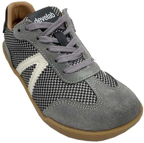Develab Barfußschuhe Barefoot Sneaker 43041 Leder Grau, Schuhgröße:EUR 37