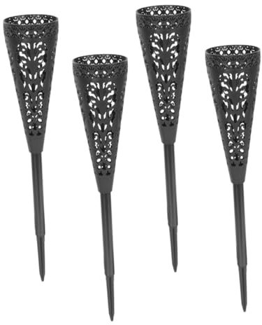 Sosoport 4stücke Kunststoff Grabvasen Mit Erdspieß Hohles Kegeldesign Wetterfeste Grabschmuck Vasen Für Friedhof Und Gartendeko Geeignet Für Künstliche Blumen Und Außenbereich