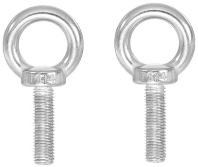 Bebochoi 2 Pièces M14*50 Boulons à Oeil, Acier Inoxydable 304 Boulons, Vis pour Anneau de Levage, Filetage Mâle Oeillet Inox Vis pour Levage de Vie et Divers Equipements