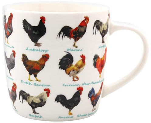 The Leonardo Collection Cockerel Mug, Tea and Coffee Mugs for Hot Drinks | Fine China Printed Mugs for Kitchen & Home | Reusable Ceramic Cups for Every Occasion | Birthday Gifts for Women & Men