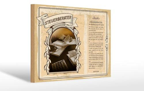 mrdeco Holzschild 20x30cm Steuerberater Holz Schild
