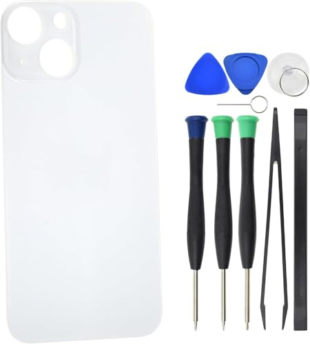 Sunrise glow Vitre arrière de réparation pour iPhone 13 mini A2628 avec kit d'outils et adhésif prédécoupé Blanc