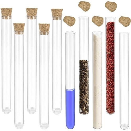 MingFontec 10 Stück Reagenzglas, 16 * 150mm Reagenzgläser klein,Reagenzgläser, reagenzgläser mit korken für blumen reagenzgläser, Laboratorien, Bonbons, Blumen
