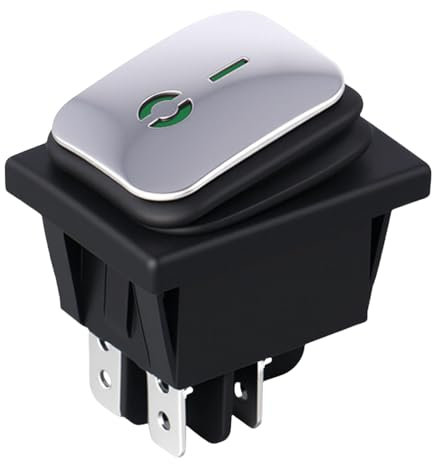 VIVIWI Interruptores basculantes pequeños impermeables IP65, 220 V, 16 A, color negro, rectangular, accesorios para proyectos y reemplazos