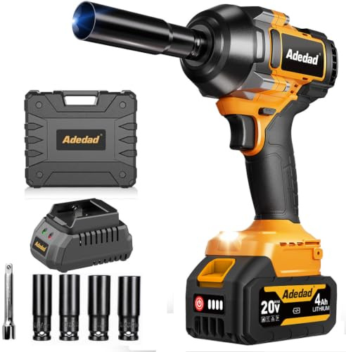 Adedad 1000Nm Akku Schlagschrauber 1/2 Zoll, 20V Bürstenlos, 4000mAh Akku