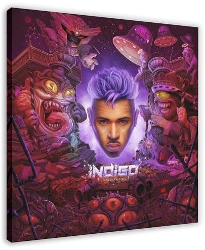 WebeRt Leinwandposter Sänger Chris Brown Indigo Album Cover Leinwand Poster Schlafzimmer Dekor Landschaft Büro Zimmer Dekor Geschenk 30 x 30 cm