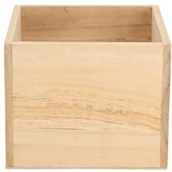 VOSTEEN 1x Macetero de Madera 15x15x12 cm Beige - macetas Exterior Grandes Duradero y versátil - Maceta Decorativa Interior