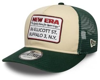 New Era NE Patch 19Twenty Trucker Adjustable Cap NE Logo Beige Grün, Size:OneSize