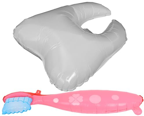 HEALSOPTHY 2stücke Teiliges Aluminiumfolie Zahnballons Weiß Shower Dekorationen Babyparty Deko Zahnparty Tischdeko Motiv Erstes Zahn Party Feier