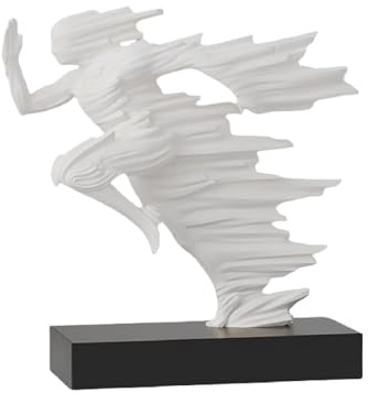 Moderne abstrakte Läufer-Statue – kreative Sportler-Figur, Harz, Laufdekoration, Sportfan-Geschenk, einzigartiges Heim- und Büroornament (weiß)