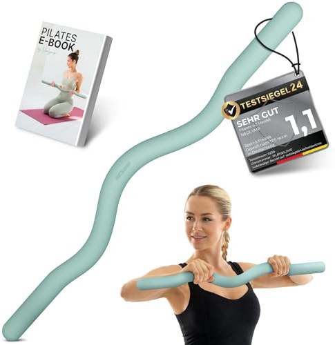 NEOLYMP Pilates SZ Stange – ergonomische Silikon Hantelstange für Pilates Gewichte – 6,8 kg Trainingsstange für kontrolliertes Krafttraining zuhause – Pilates Stange für Home Workout