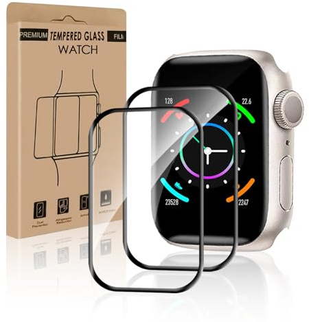 Carantee 2 Stück Schutzfolie für Panzerglas für Apple Watch Series 9/8/7 45mm, Anti-Kratzer Anti-Fingerabdruck Ultra-HD iWatch 8 45mm Displayschutz, 3D Curved Ultrabeständig Apple Watch 45mm Glasfolie
