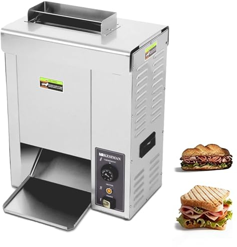 CUTANGELAR Commercial Hamburger Panini To-aster, Vertical Electric Hamburger Bread Toa-ster, 2000W Hamburger T-oaster, Toas-ters Bread With Adjustable Temperature & Thickness For Burger Shops