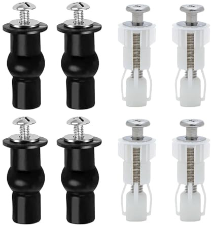 8 PCS Toilet Seat Screws and Fittings, Fixing Kit for Top Fix Blind Hole Toilets,Stainless Steel Bolts for Toilet Seats Repair