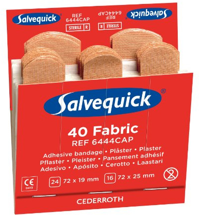 Salvequick 42045 Passende Refills für den Spender, 40 Stück, elastisch 1.9 + 2.5 x 7.2 cm