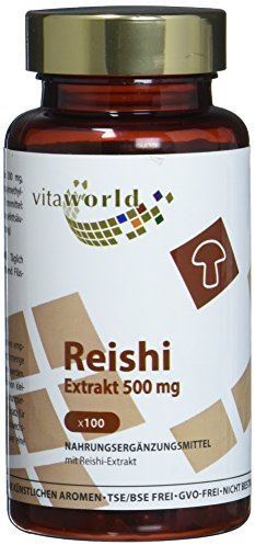 Vita World Reishi Extract 500 mg 100 capsules Apothecary Manufacture Vegan Ganoderma Lucidum Ling Zhi