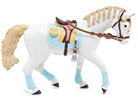 Pferd der Reiterin Fashion blau