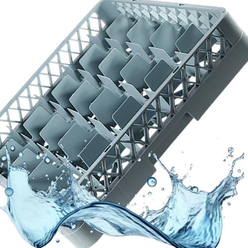 Kerafactum Spülkorb 50x50 cm aus BPA-Free Kunststoff 25 Felder, graublau Spülmaschinenkorb für Gläser & Tassen, grobmaschig, stapelbar, erweiterbar universell für Gastro Spülmaschine All Purpose Rack
