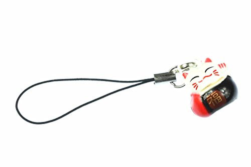 Miniblings Chat Porte-Bonheur téléphone Pendentif Winkekatze Cloches Chat Noir manineko Main Pendentif Bijoux de Mode I Porte-clé Porte-clés