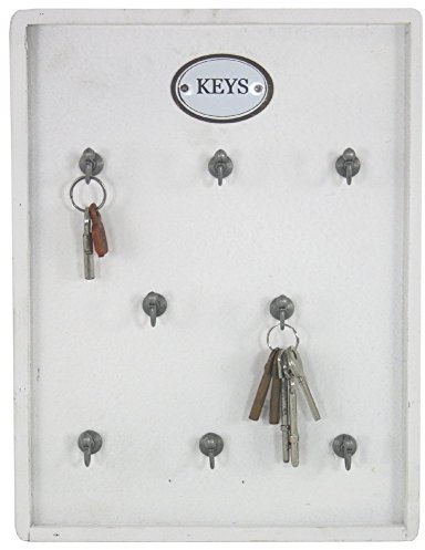 Moritz Schlüsselbrett, french, Shabby Chic Landhaus Schlüsselbord antik weiß Distressed White (weiss)