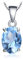 JewelryPalace Oval 2.1ct Echt Topas Birthstone Solitär Kette Anhänger, Schmuck Set mit Himmelblauer Stein, Halsketten Damen Silber 925 Collier Edelstein Mädchen, Ketten für Frauen Geschenk 45CM