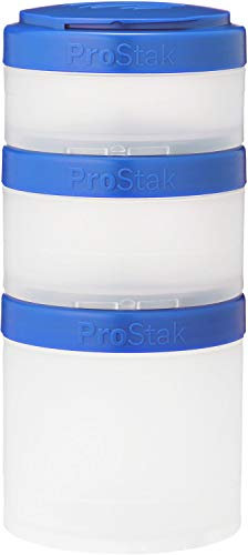Blender Bottle ProStak Twist n' Lock Vorratsdosen mit Tablettenablage, transparent/cyan