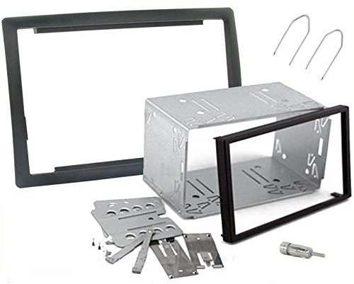 Sound-way Kit Montage Adaptateur Cadre de Radio 2 DIN Façade Autoradio avec Entourage, Adaptateur Antenne, Clés Démontage, compatibel avec Renault Megane