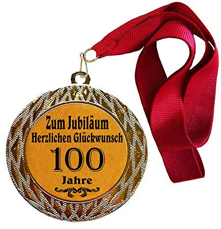 Larius Medaille Orden zum Jubiläum 100 Jahre Auszeichnung Ehrenorden zum Geburtstag Geschenk Jubilar Persönlichen Orden Wunschtext (mit Halsband)