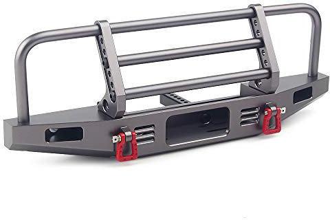INJORA RC Bumper Metall Frontstoßstange mit Anhängerkupplung für 1:10 RC Crawler Traxxas TRX4 Defender Axial SCX10 SCX10 II 90046 90047