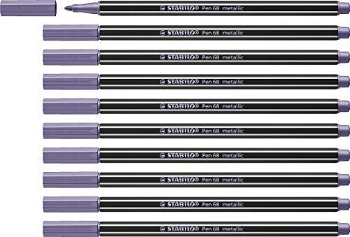 STABILO - Premium Metallic-Filzstift - Pen 68 metallic - 10er Pack - metallic violett