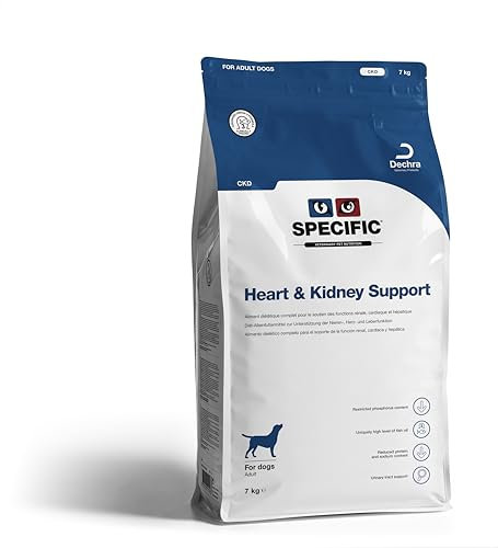 SPECIFIC® Heart & Kidney Support (CKD) 7 kg - Trockenfutter für Hunde - Reduzierter Proteingehalt für weniger Nierenbelastung - Omega 3 - Für ausgewachsene Hunde - DECHRA Veterinary Products
