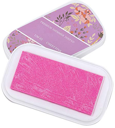 Stempelkissen Hohe Kapazität Metallfarbe DIY Handstempel Tinte Handwerk für DIY Malmarken Buch Papier Holz Stoff(Flash Rose Red)