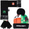 Minecraft Mütze Jungen, Schal und Handschuhe Kinder Sets, Creeper Strickmütze Winter Mütze Schal Handschuhe Set Kinder - Geschenke für Jungs (Einheitsgröße, Grün/Rot)