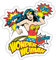 Spreadshirt DC Comics Wonder Woman Retro Sticker, max. 10 x 10 cm, 10 x 10 cm, Mattweiß